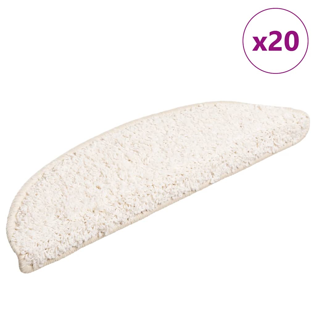 Stufenmatten 20 Stk. 56x17x3 cm Weiß Halbrund