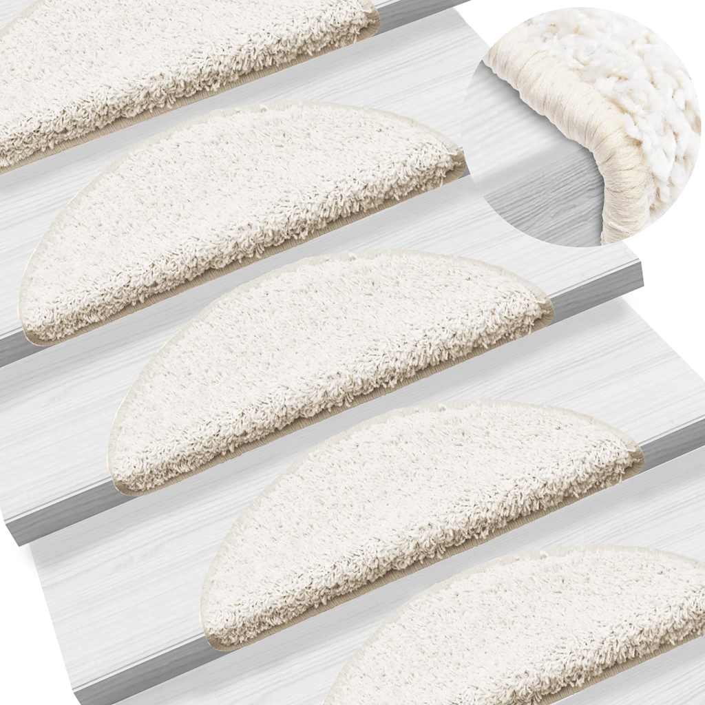 Stufenmatten 20 Stk. 56x17x3 cm Weiß Halbrund