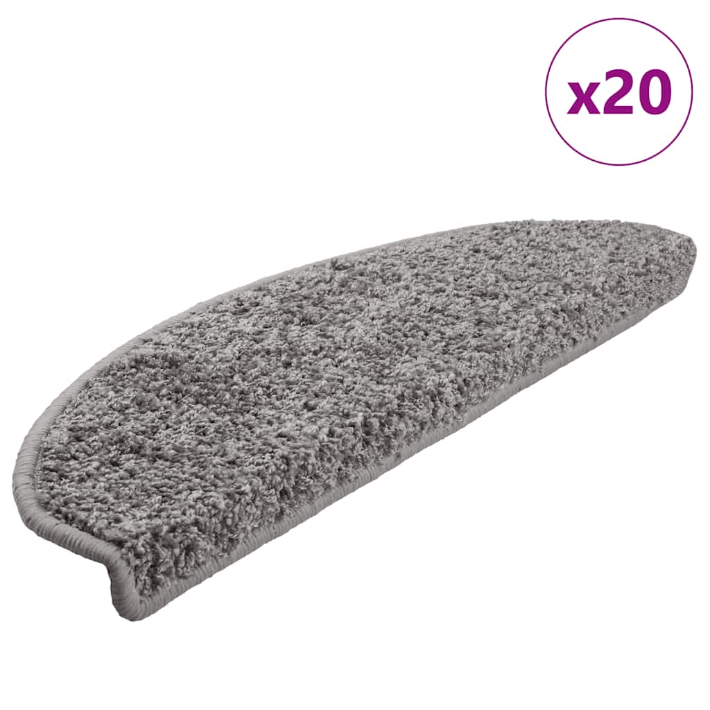 Stufenmatten 20 Stk. 65x21x4 cm Grau Halbrund Groß