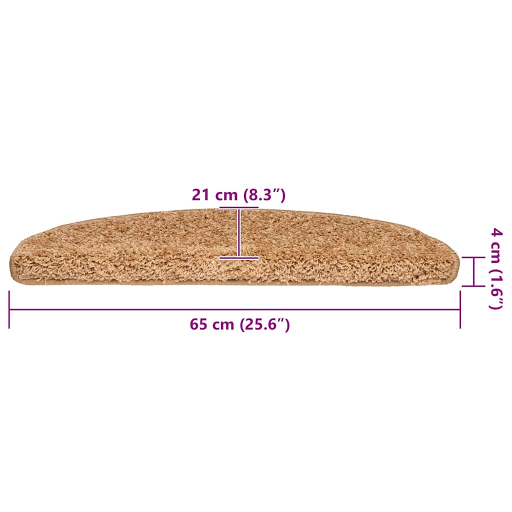 Stufenmatten 20 Stk. 65x21x4 cm Beige Halbrund Groß
