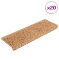 Stufenmatten 20 Stk. 65x21x4 cm Beige Rechteckiger Rand