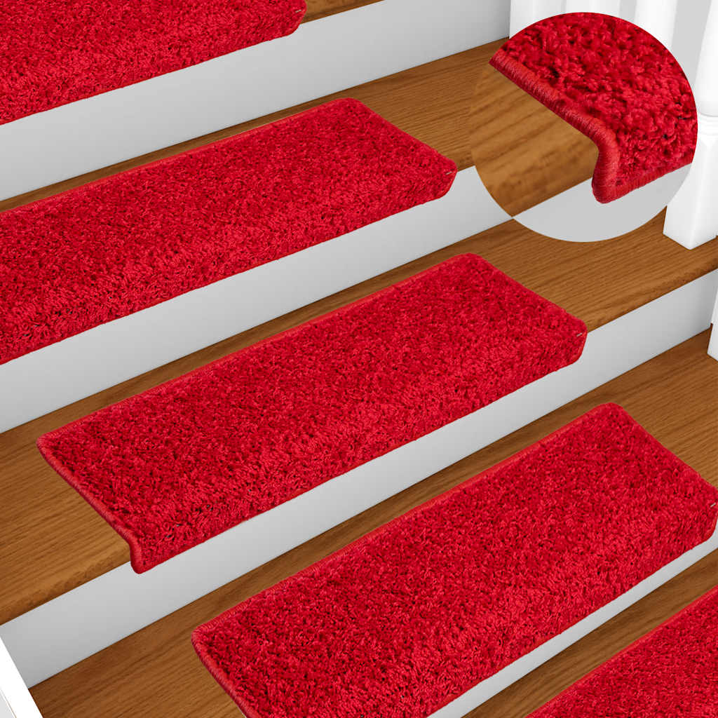 Stufenmatten 20 Stk. 65x21x4 cm Rot Rechteckiger Rand