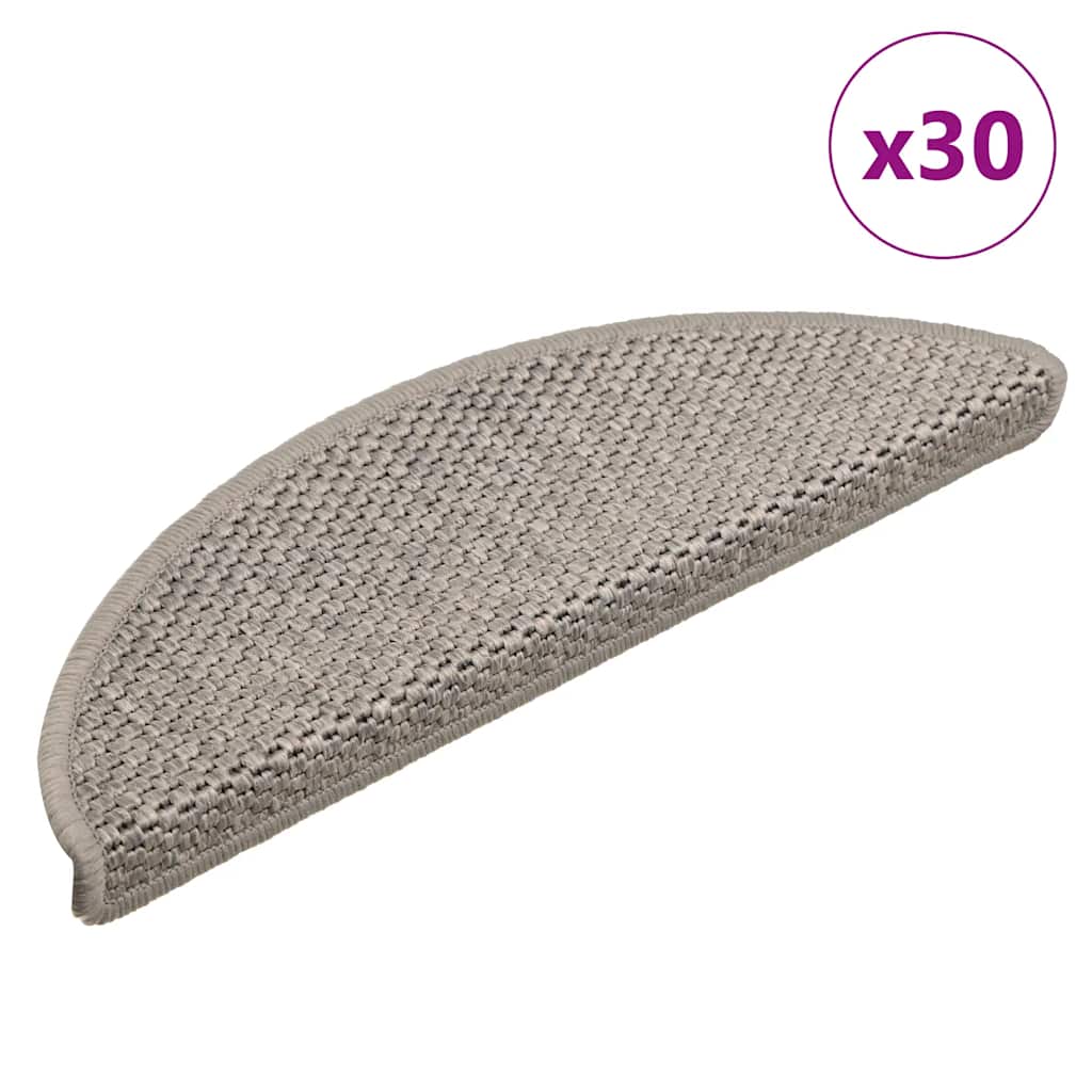 Stufenmatten Selbstklebend Sisal-Optik 30Stk. 56x17x3cm Silbern