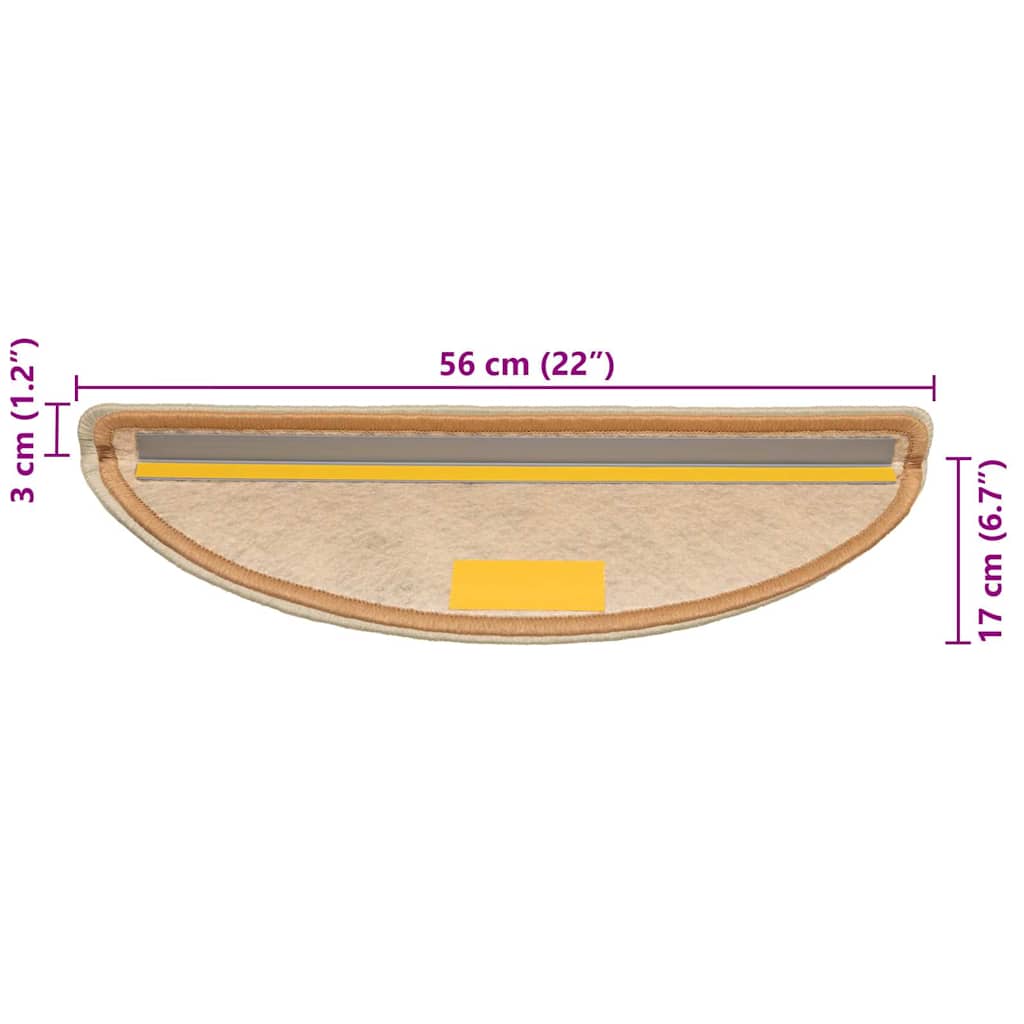 Stufenmatten Selbstklebend Sisal-Optik 30 Stk. 56x17x3 cm Sisal