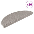 Stufenmatten Selbstklebend Sisal-Optik 30Stk. 65x21x4cm Silbern