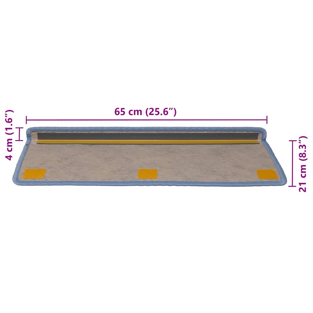 Stufenmatten Selbstklebend Sisal-Optik 30Stk. 65x21x4cm Blau
