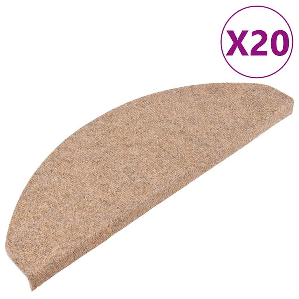 Stufenmatten Selbstklebend 20 Stk. Beige 65x22,5x3,5 cm