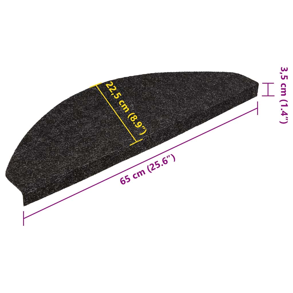 Stufenmatten Selbstklebend 30 Stk. Anthrazit 65x22,5x3,5 cm