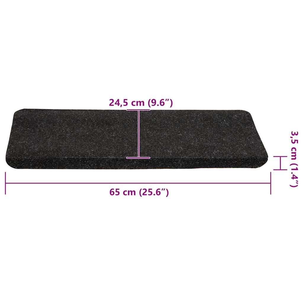 Stufenmatten Selbstklebend 30 Stk. Anthrazit 65x24,5x3,5 cm