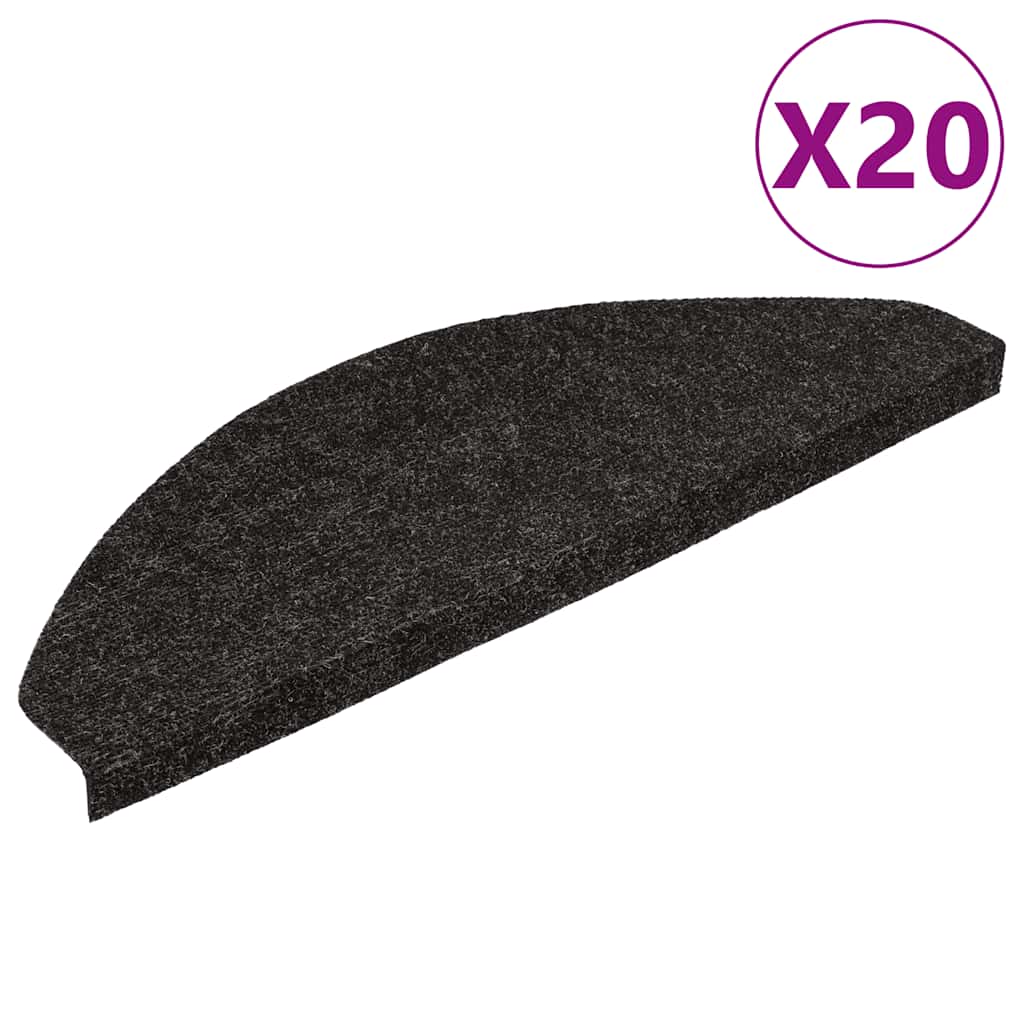 Stufenmatten Selbstklebend 20 Stk. Schwarz 56x17x3 cm