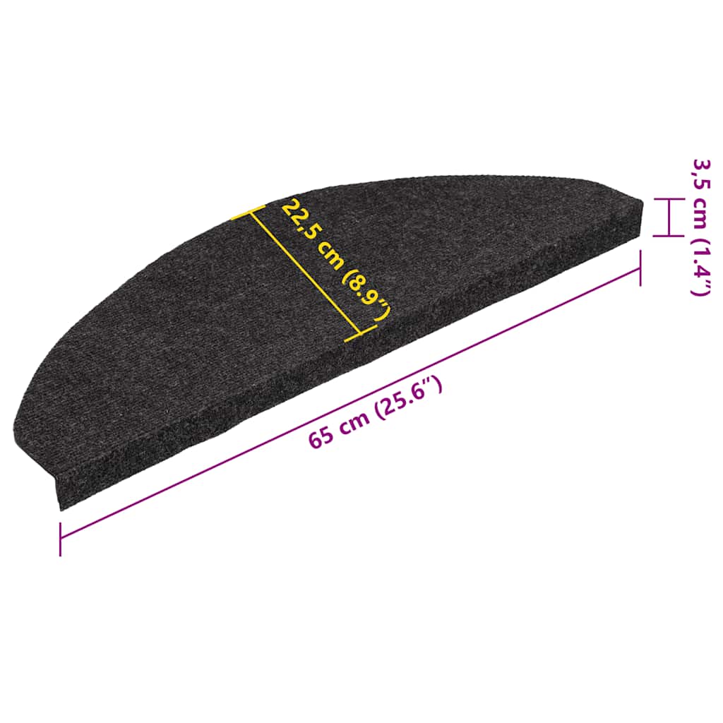 Stufenmatten Selbstklebend 20 Stk. Schwarz 65x22,5x3,5 cm