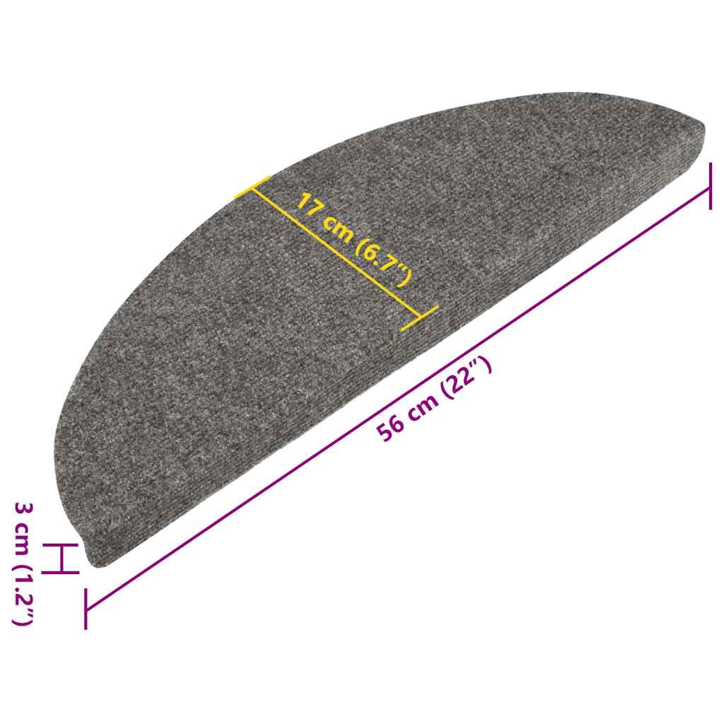 Stufenmatten Selbstklebend 30 Stk. Grau 56x17x3 cm