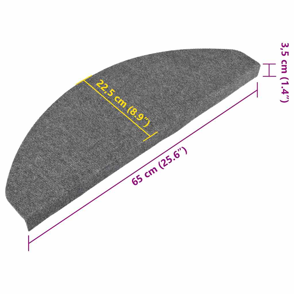 Stufenmatten Selbstklebend 20 Stk. Grau 65x22,5x3,5 cm