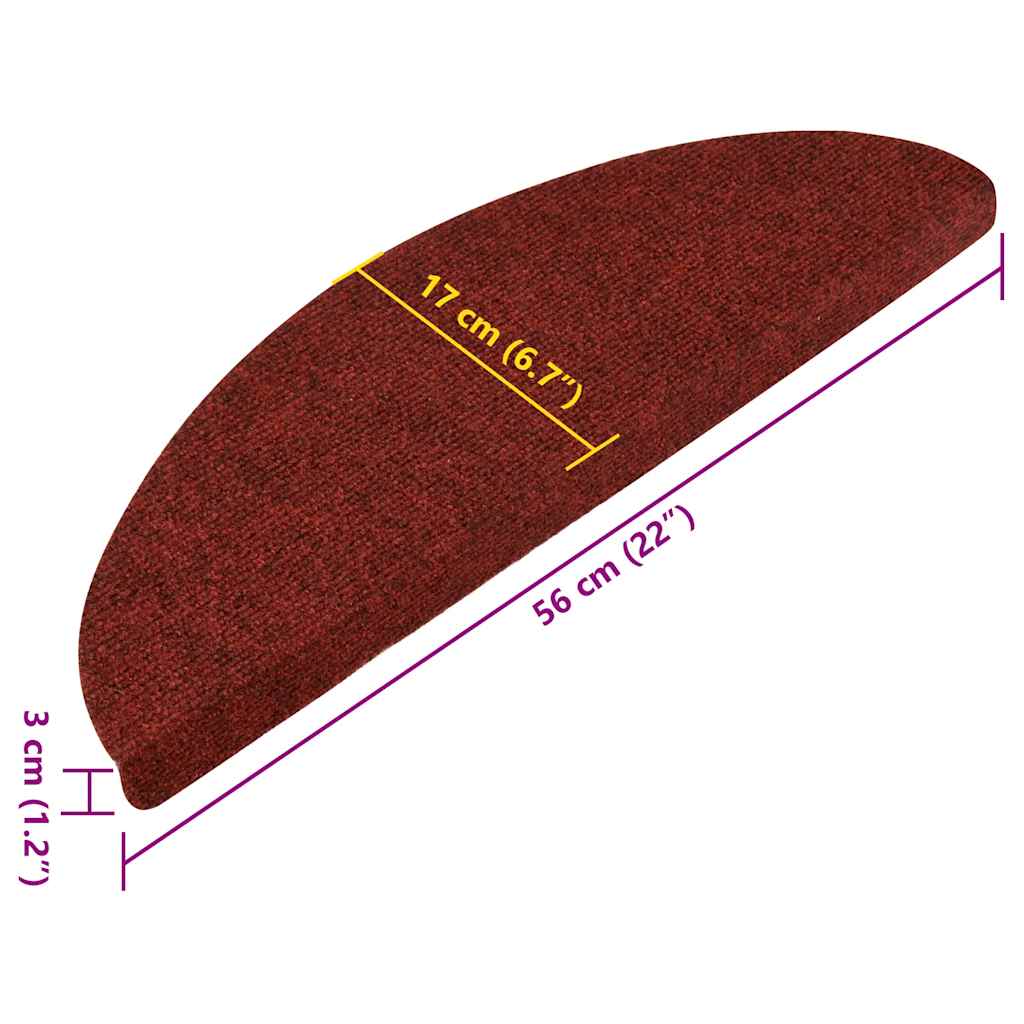 Stufenmatten Selbstklebend 30 Stk. Rot 56x17x3 cm