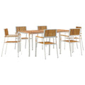 Outdoortisch-Set 7 pcs Braun Massivholz Akazie