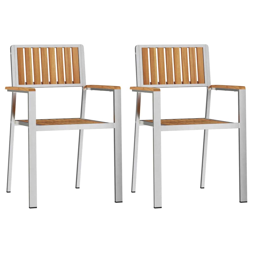 Outdoortisch-Set 3 pcs Massives Teakholz und Edelstahl