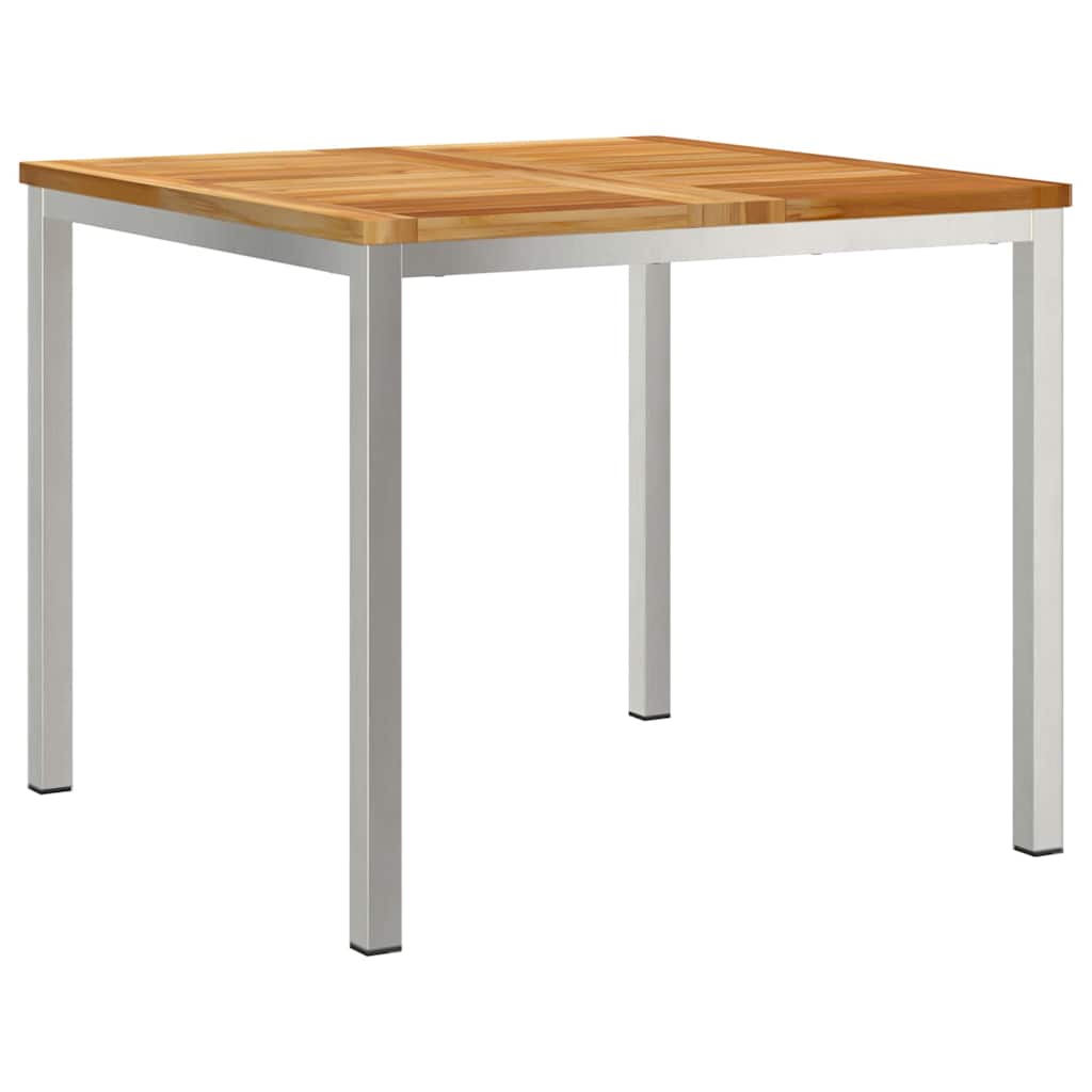 Outdoortisch-Set 5 pcs Braun Massivholz Teak