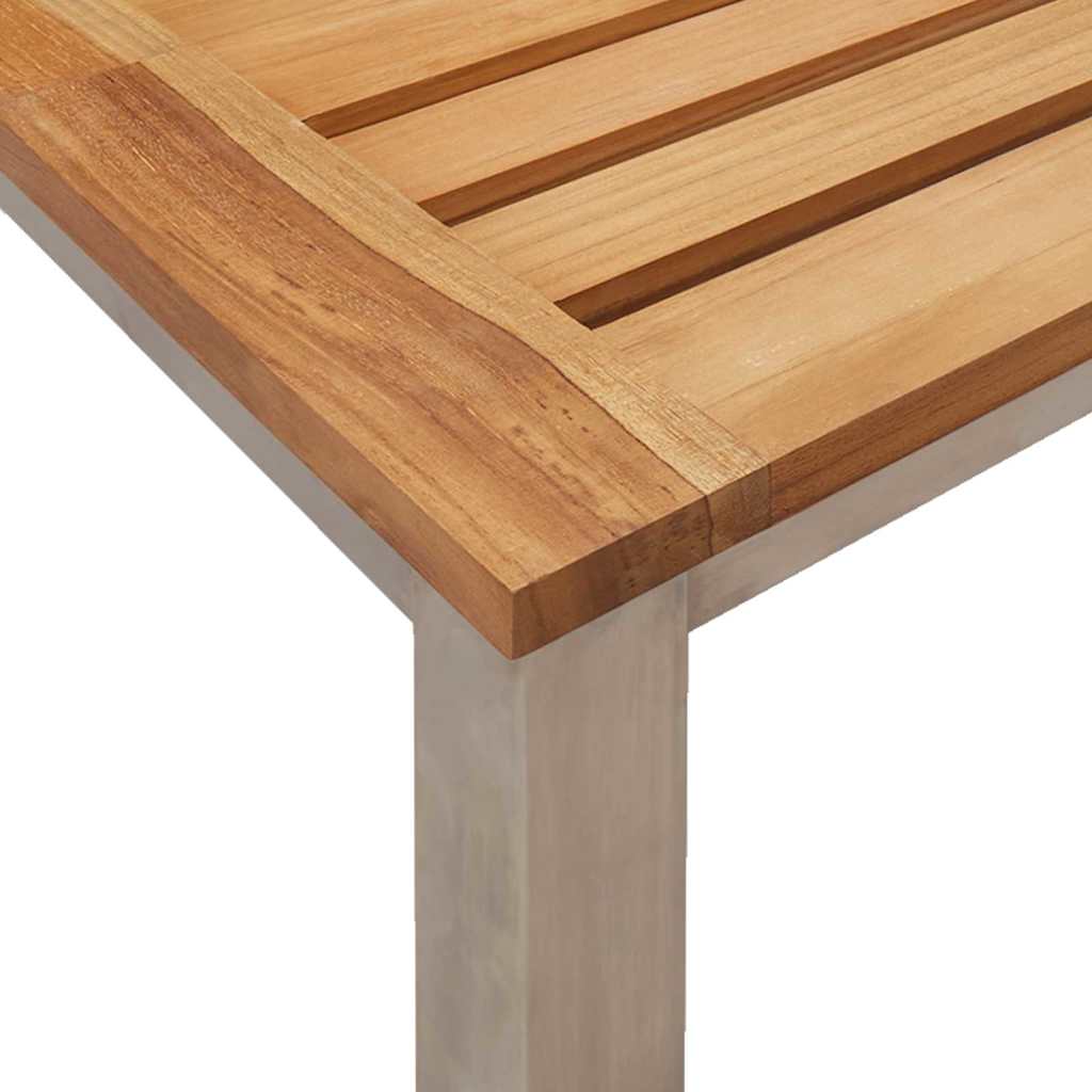 Sonnenliege 3 pcs Braun Massives Akazienholz und Edelstahl
