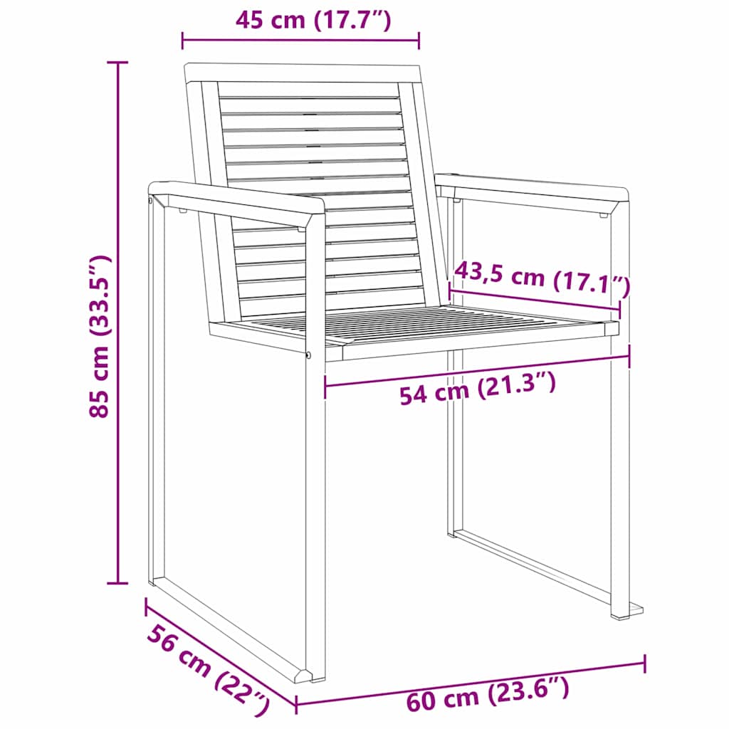 Sonnenliege 3 pcs Braun Massives Akazienholz und Edelstahl