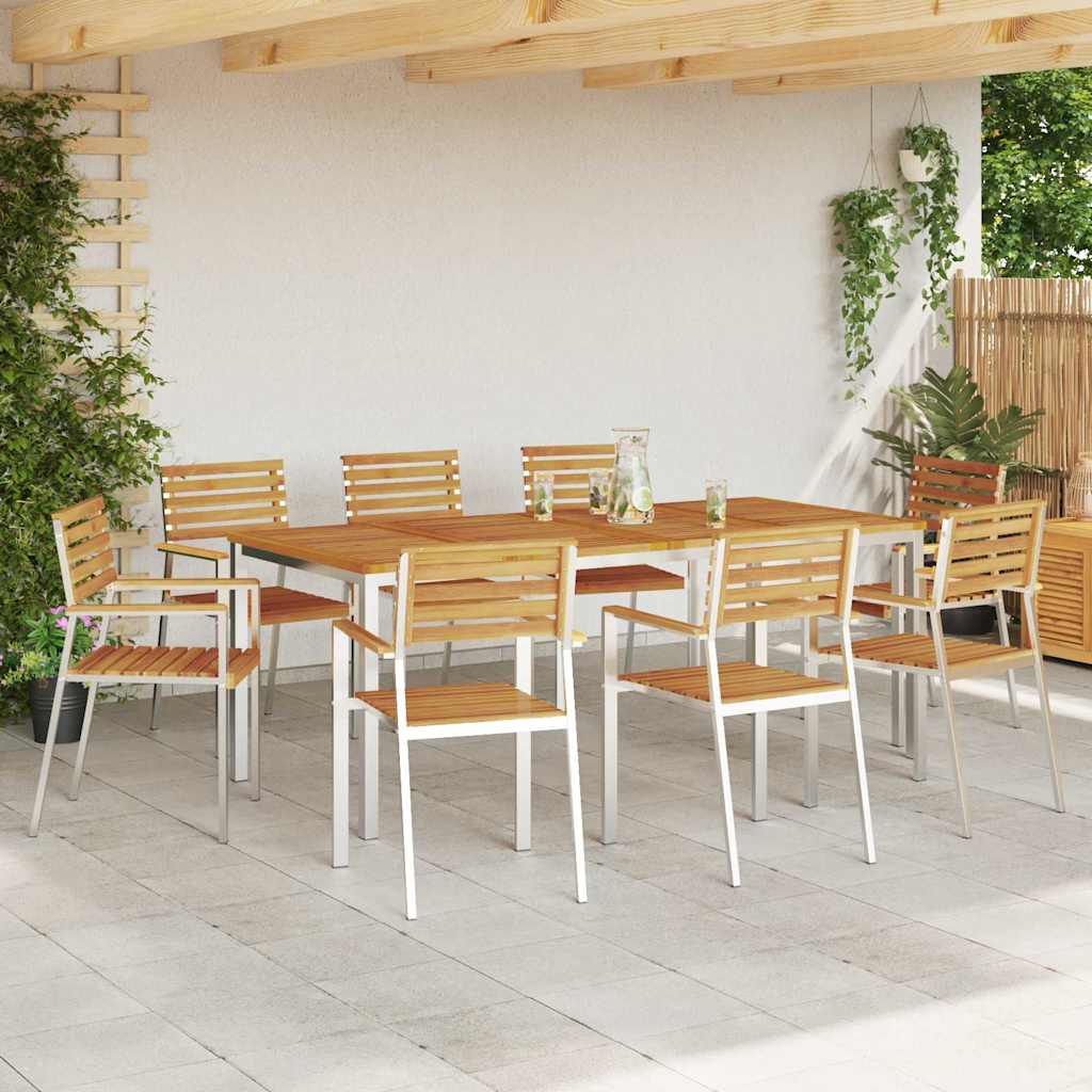 Gartenstuhl 8 pcs Öl-Natur 56 x 54,5 x 87 cm Massivholz Akazie