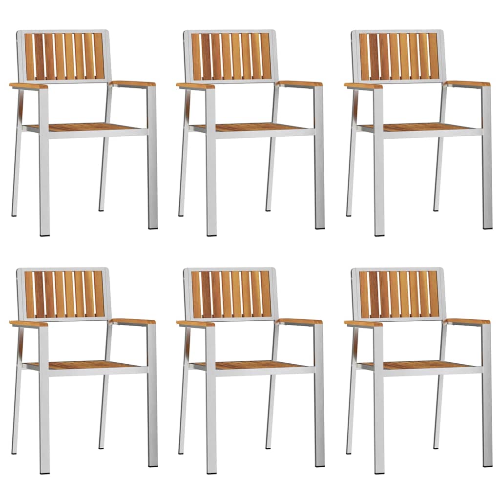 Gartenstuhl 6 pcs Braun 56 x 54,5 x 87 cm Massivholz Akazie