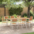 Gartenstuhl 8 pcs Braun 56 x 54,5 x 87 cm Massivholz Akazie