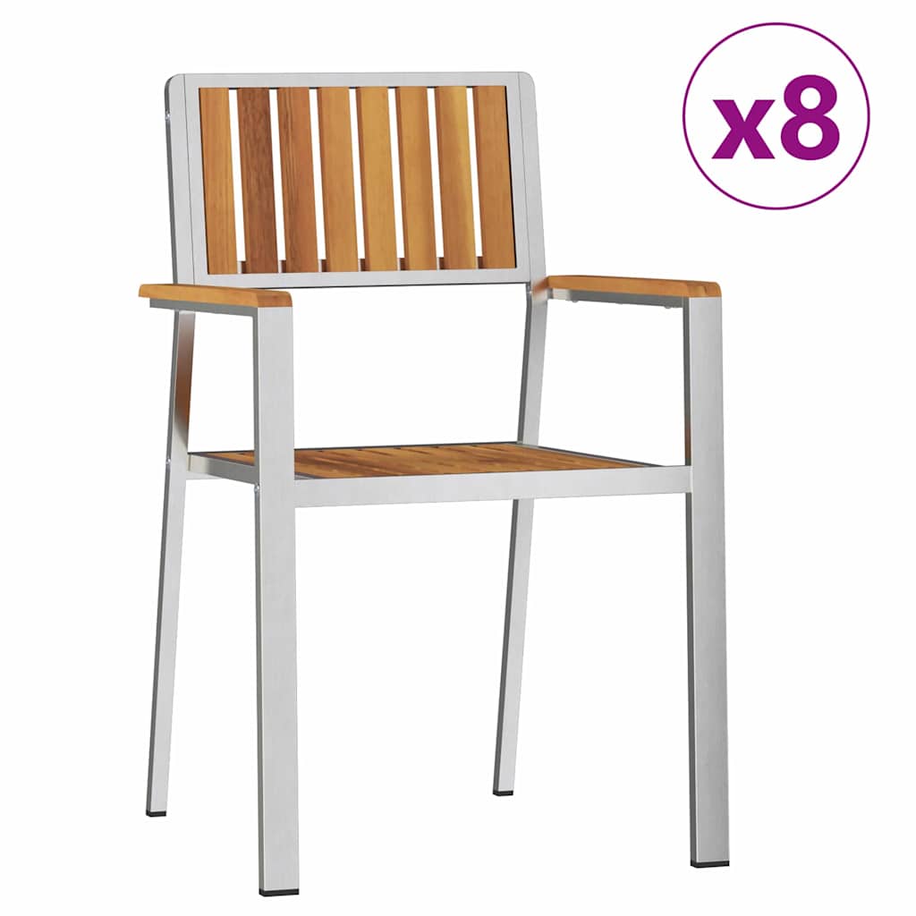 Gartenstuhl 8 pcs Braun 56 x 54,5 x 87 cm Massivholz Akazie