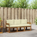 Outdoor-Sofagarnitur mit Kissen 3 pcs Natur und Creme