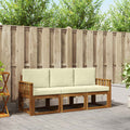 Outdoor-Sofagarnitur mit Kissen 3 pcs Natur und Creme