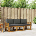 Outdoor-Sofagarnitur mit Kissen 3 pcs Natur und Anthrazit