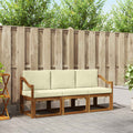 Outdoor-Sofagarnitur mit Kissen 3 pcs Natur und Creme