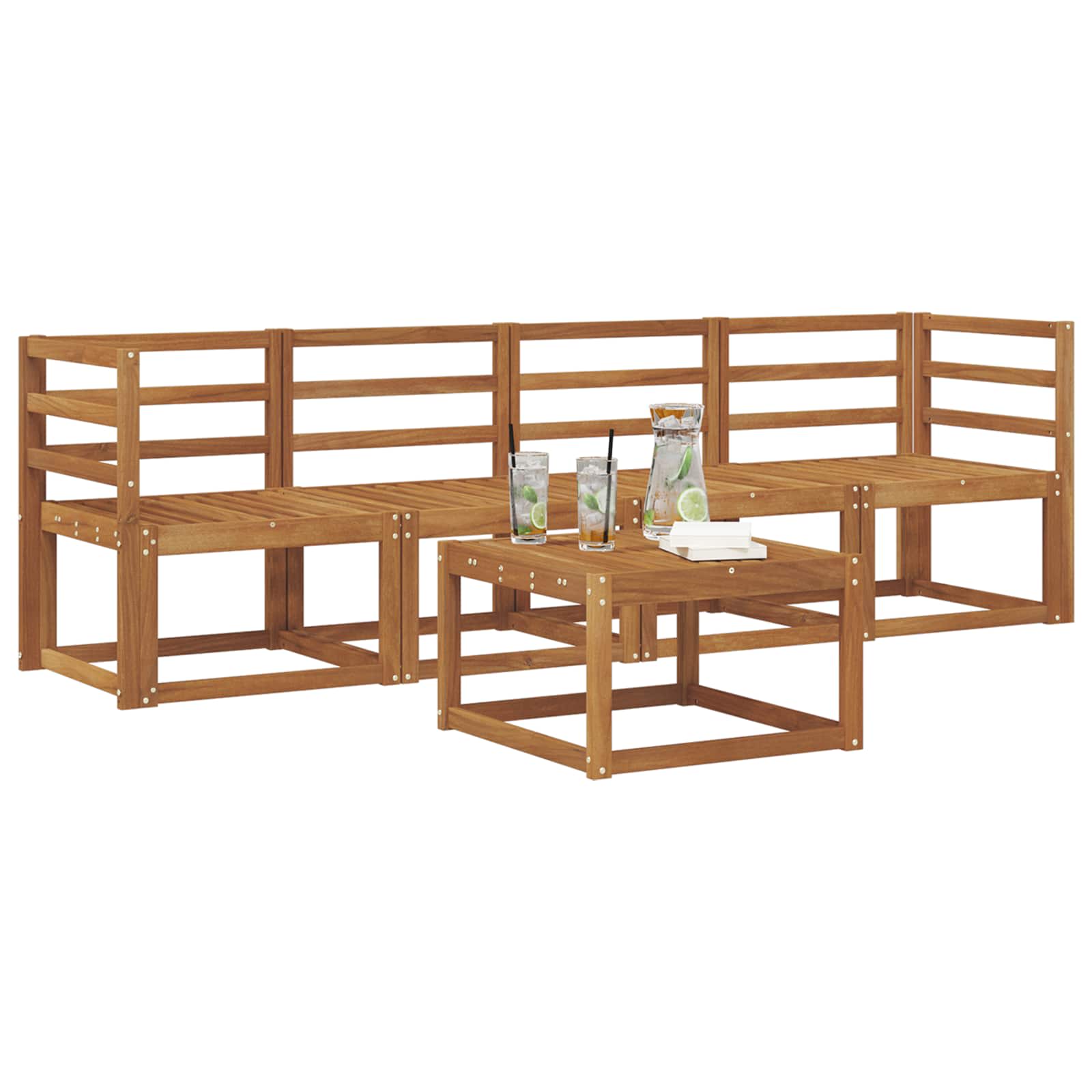 Outdoor-Sofagarnitur 5 pcs Natur