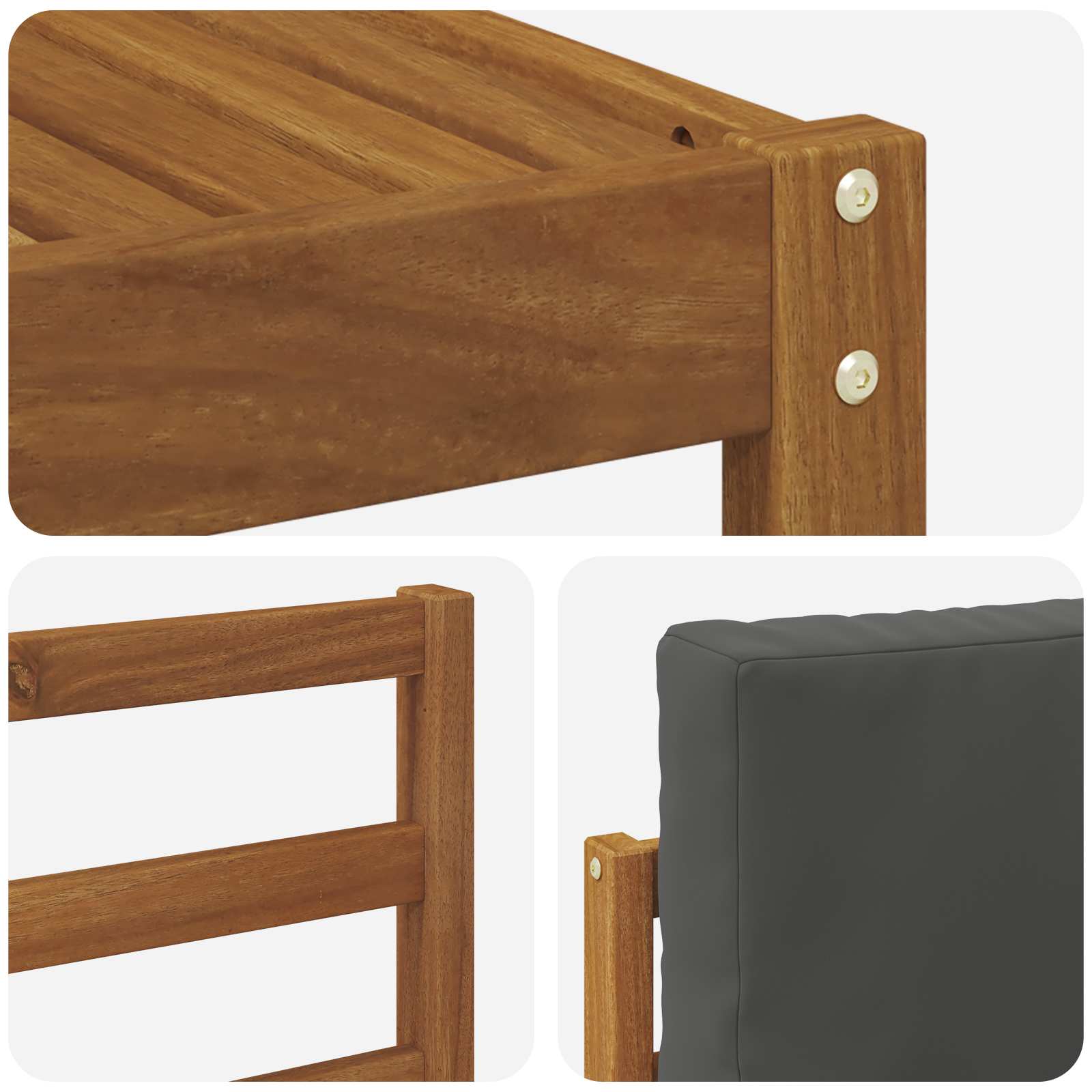 Outdoor-Sofagarnitur mit Kissen 5 pcs Natur und Anthrazit