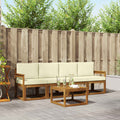 Outdoor-Sofagarnitur mit Kissen 5 pcs Natur und Creme