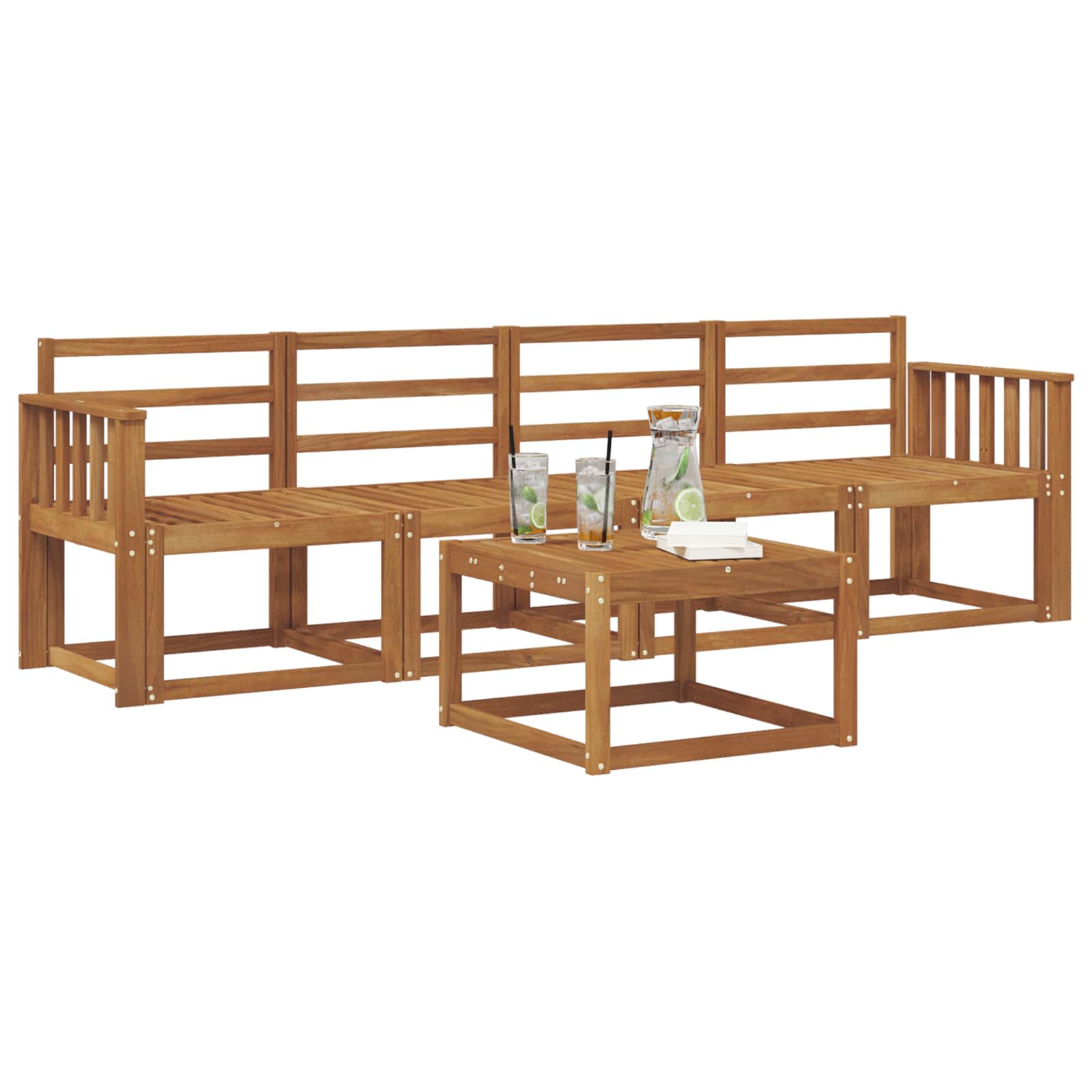 Outdoor-Sofagarnitur 5 pcs Natur