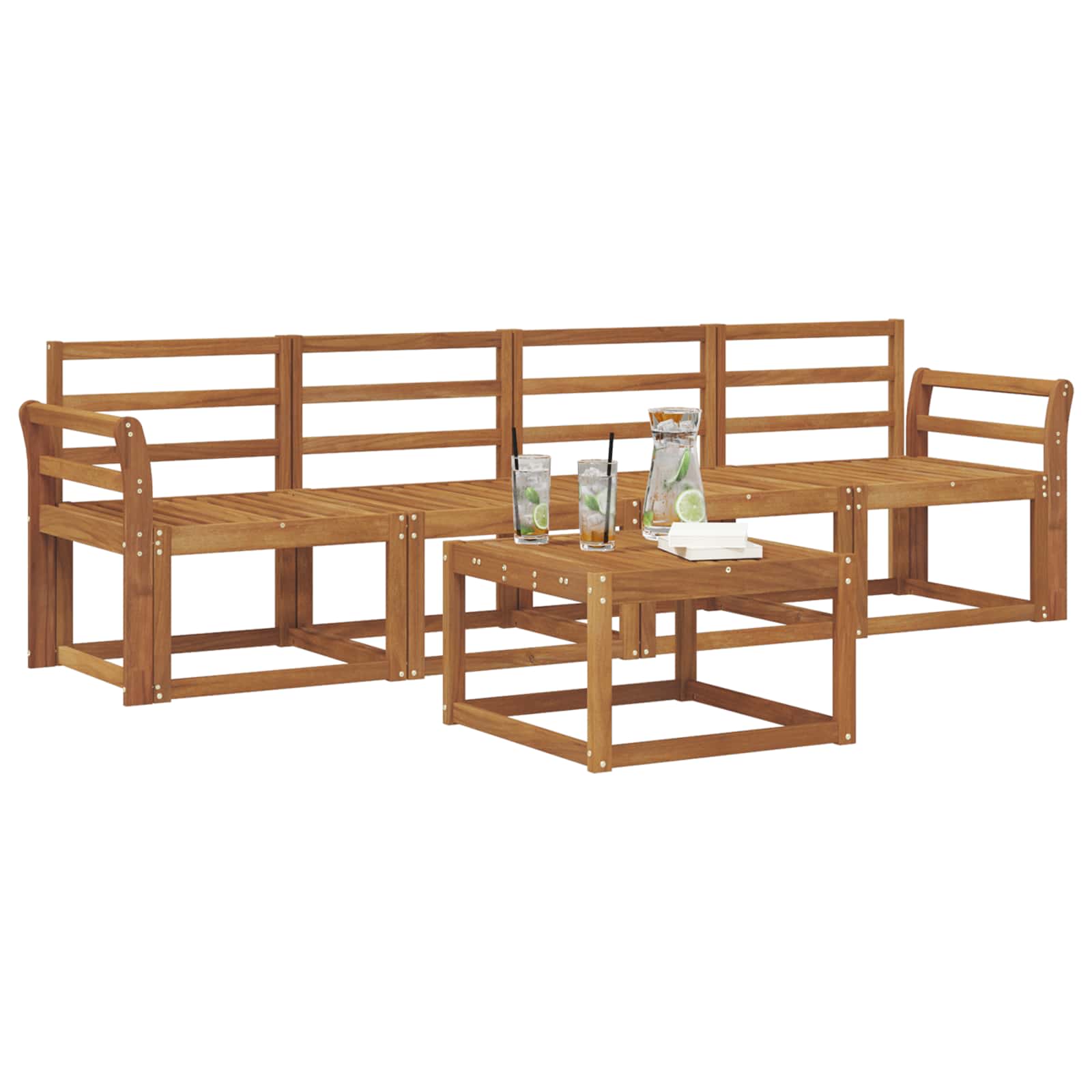 Outdoor-Sofagarnitur 5 pcs Natur