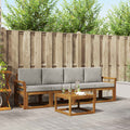 Outdoor-Sofagarnitur mit Kissen 5 pcs Natürlich und Hellgrau
