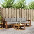 Outdoor-Sofagarnitur mit Kissen 5 pcs Natürlich und Hellgrau