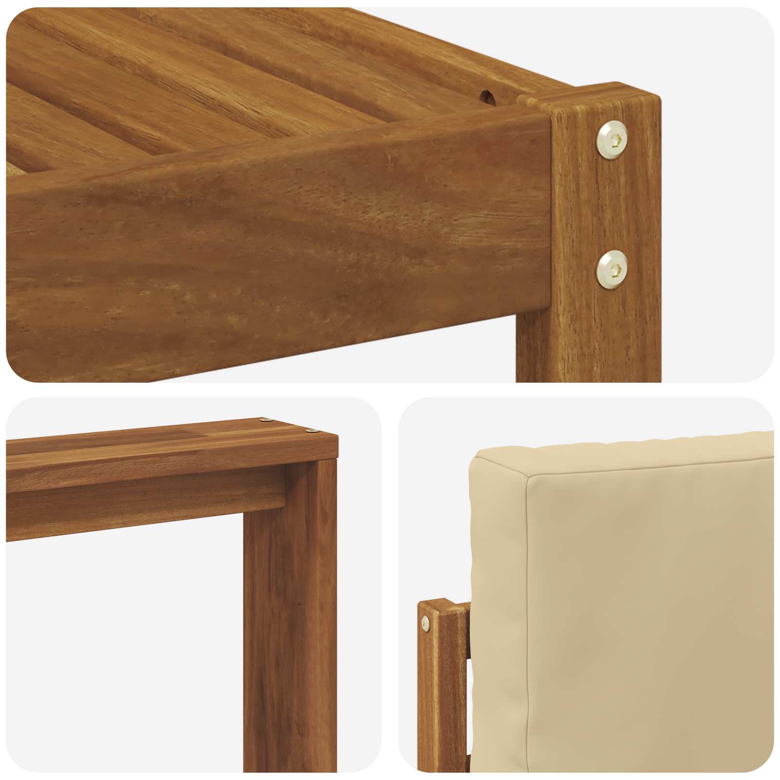 Outdoor-Sofagarnitur mit Kissen 5 pcs Natur und Beige