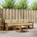 Outdoor-Sofagarnitur mit Kissen 5 pcs Natur und Beige