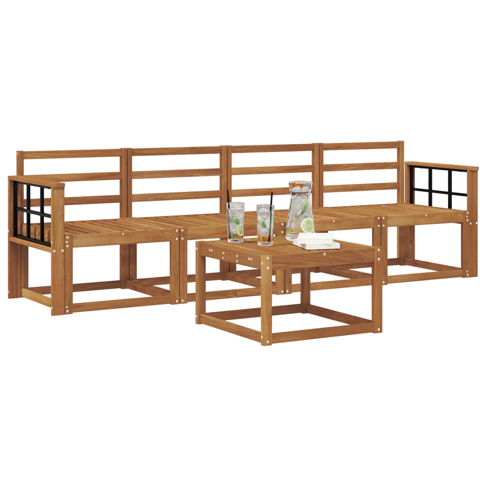 Outdoor-Sofagarnitur 5 pcs Natur