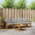 Outdoor-Sofagarnitur mit Kissen 5 pcs Natürlich und Hellgrau