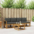 Outdoor-Sofagarnitur mit Kissen 5 pcs Natur und Anthrazit