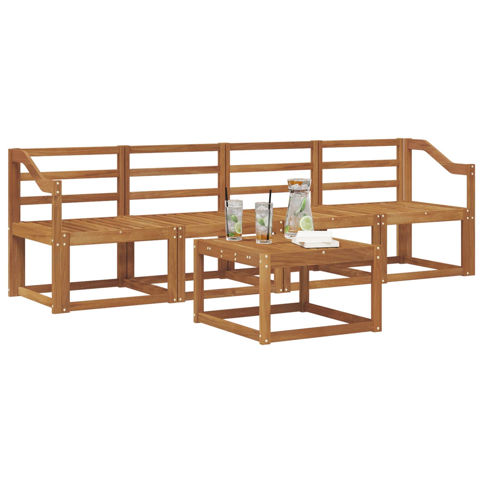 Outdoor-Sofagarnitur 5 pcs Natur