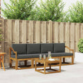 Outdoor-Sofagarnitur mit Kissen 5 pcs Natur und Anthrazit