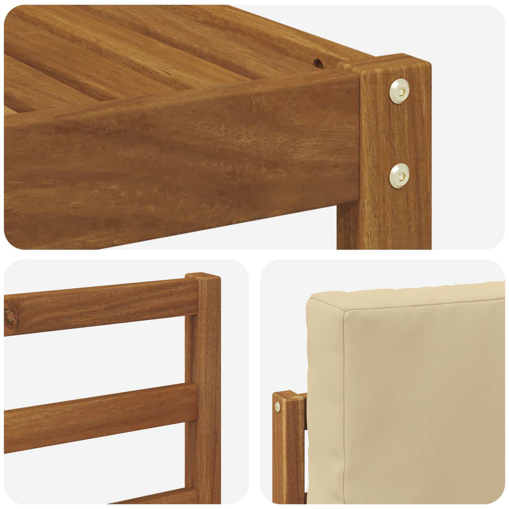Outdoor-Sofagarnitur mit Kissen 6 pcs Natur und Beige