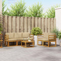Outdoor-Sofagarnitur mit Kissen 6 pcs Natur und Beige