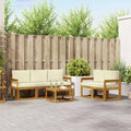 Outdoor-Sofagarnitur mit Kissen 6 pcs Natur und Creme