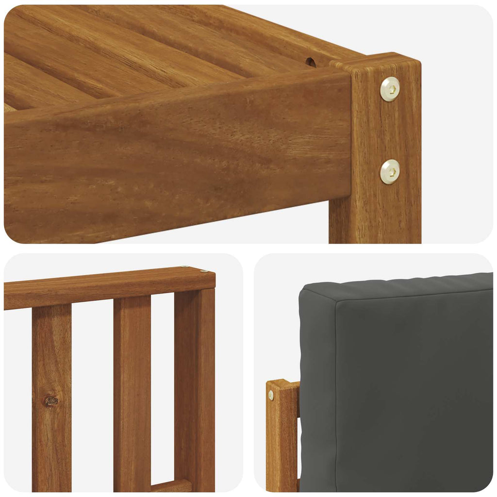 Outdoor-Sofagarnitur mit Kissen 6 pcs Natur und Anthrazit