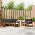 Outdoor-Sofagarnitur mit Kissen 6 pcs Natur und Anthrazit